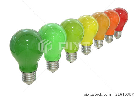 Energy efficiency chart with lamps concept Energy efficiency chart with lamps concept 21610397