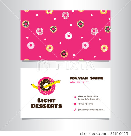 Vector business card template with funny donut 21610405