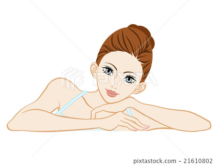 Skin care gazing at ladies lying down 21610802