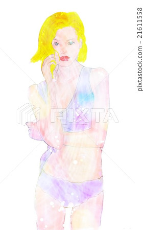 Beauty of a swimsuit looking directly 2 21611558