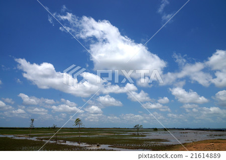 Blue sky with cloud and sun. 21614889