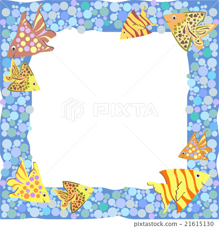 Frame with colorful cartoon fishes Frame with colorful cartoon fishes 21615130