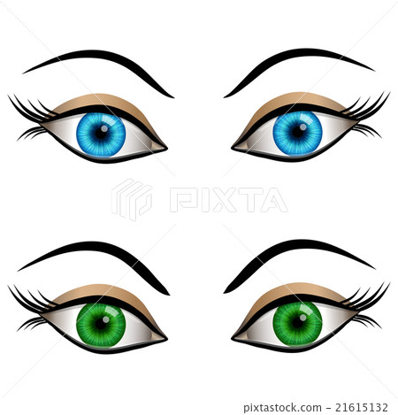 Blue and green female eyes Blue and green female eyes 21615132