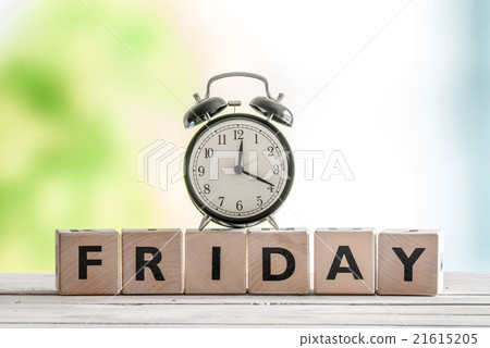 Friday sign with a classic clock Friday sign with a classic clock 21615205