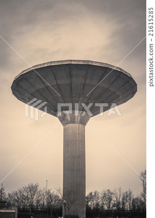Water tower in cloudy weather Water tower in cloudy weather 21615285