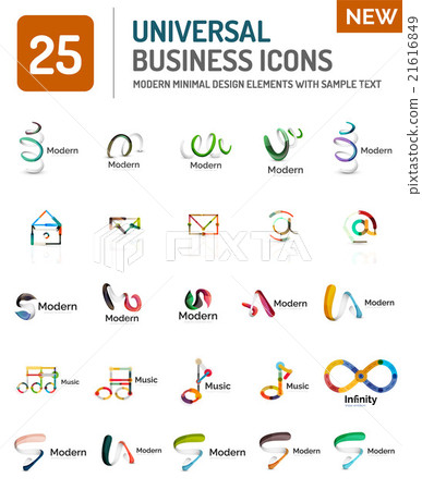 Collection of abstract company logo design - Stock Illustration ...
