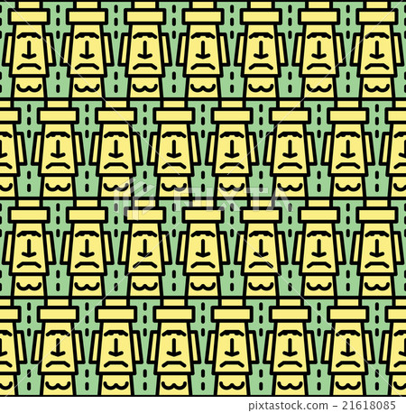 Flat style Cartoon Easter Island(Rapa Nui)seamless Flat style Cartoon Easter Island(Rapa Nui)seamless 21618085