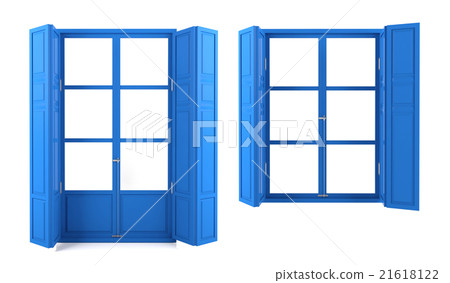 Blue windows isolated on white background 21618122