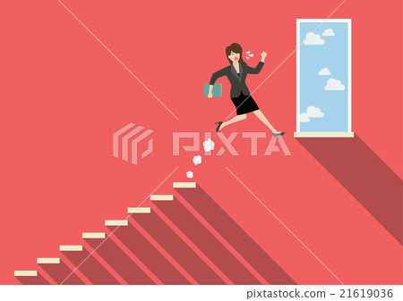 Business woman jumping to success 21619036