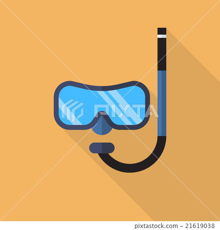 Diving mask with snorkel flat icon - Stock Illustration [21619038] - PIXTA