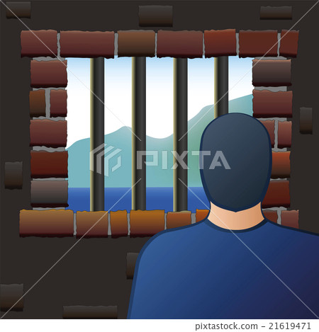 Confinement Prisoner Detainee Man Jail-插圖素材 [21619471] - PIXTA圖庫