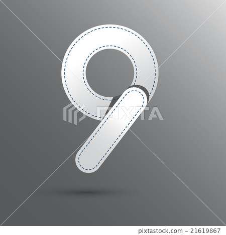Number Five with white and gray color . Vector 21619867