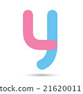 v font vector with blue and pink color  21620011