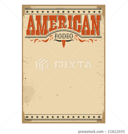 American rodeo poster for text on old paper 21622035