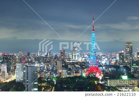 夜景100選擇·東京塔從貿易中心大樓和東京市中心 夜景100選擇·東京塔從貿易中心大樓和東京市中心 21622110