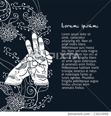 Element yoga varun mudra hands with mehendi 21623049