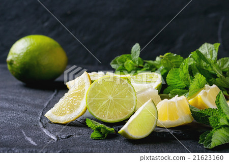 Lime and lemons with mint 21623160