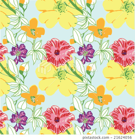 Spring flower background pattern seamless image Spring flower background pattern seamless image 21624056