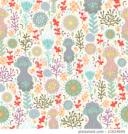 seamless pattern with different flowers and herbs 21624699