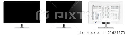 Modern white desktop computer isolated 21625573