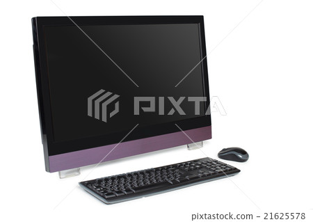 All in one office computer isolated on white 21625578