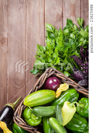 Fresh farmers garden vegetables and herbs 21625986