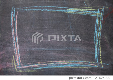 Colorful chalk frame on blackboard background 21625990