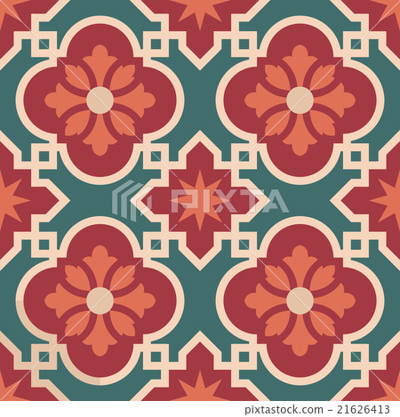 Ceramic Moroccan mosaic tile pattern with flower 21626413