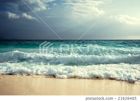 waves at Seychelles beach waves at Seychelles beach 21626485