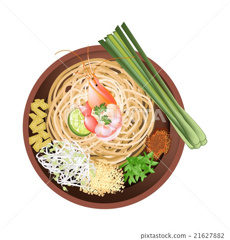 Pad Thai or Stir Fried Noodles with Prawn Pad Thai or Stir Fried Noodles with Prawn 21627882