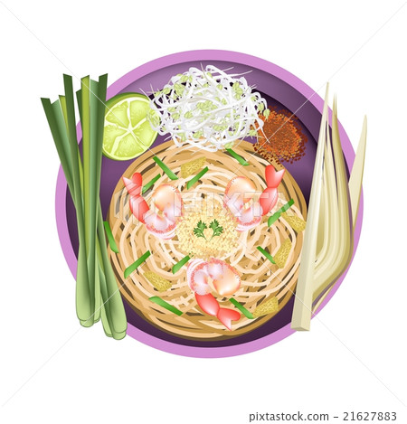 Pad Thai or Stir Fried Noodles with Prawns Pad Thai or Stir Fried Noodles with Prawns 21627883