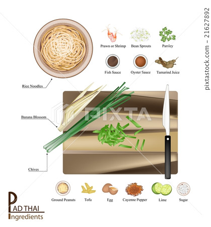 16 Ingredients Pad Thai or Stir Fried Noodles 16 Ingredients Pad Thai or Stir Fried Noodles 21627892