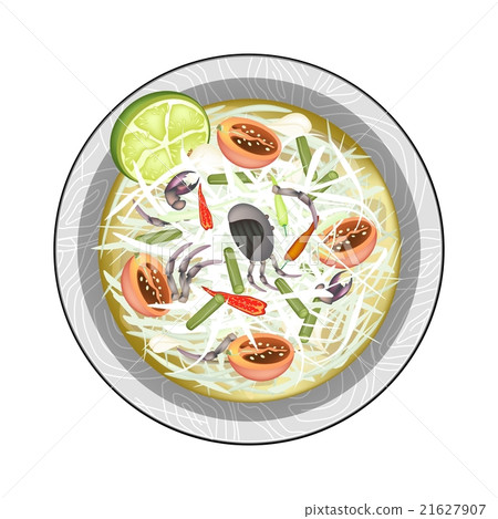 Green Papaya Salad with Fermented Salted Crabs 21627907