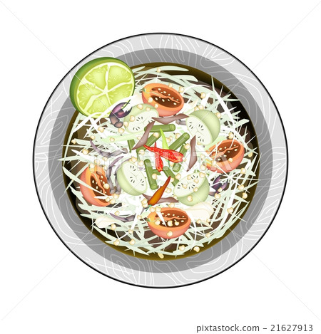 Green Papaya Salad with Salted Fish and Crabs 21627913