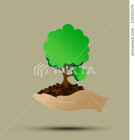 human hands and green tree - Stock Illustration [21630270] - PIXTA