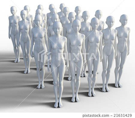 Female image White mannequins large perming3DCG illustration material Female image White mannequins large perming3DCG illustration material 21631429