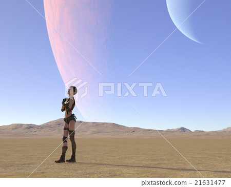 Planet image space star perming3DCG illustration material 21631477