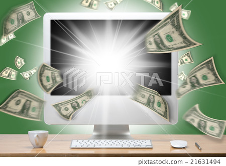 computer monitor and Money computer monitor and Money 21631494
