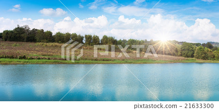 Panorama of lake landscape sunlight in summer. Panorama of lake landscape sunlight in summer. 21633300