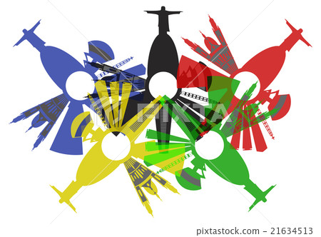 Rio de Janeiro skyline in various colors 21634513