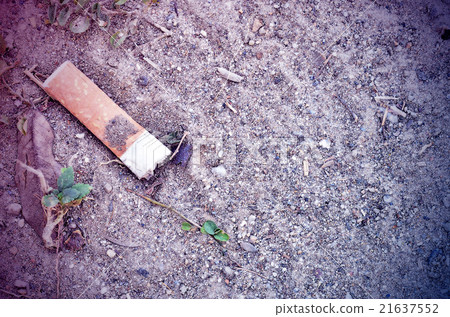 Cigarette butts on the floor Cigarette butts on the floor 21637552