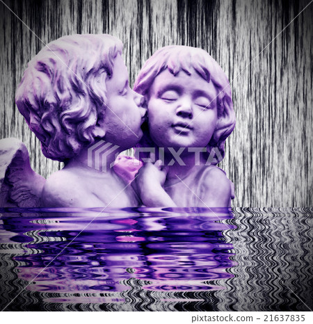 sculpture of angel boy and girl sculpture of angel boy and girl 21637835