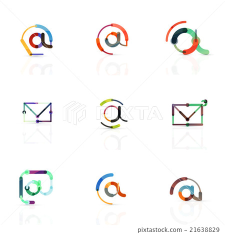 Vector email business symbols or at signs logo set - Stock Illustration ...