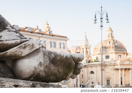 Dirty human leg, Fragment of ancient sculpture 21639447