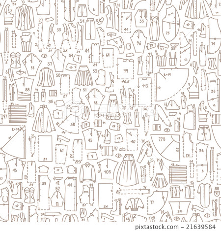 Seamless hand drawn doodle pattern with clothes Seamless hand drawn doodle pattern with clothes 21639584