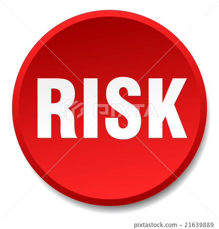 risk red round flat isolated push button - Stock Illustration [21639889 ...