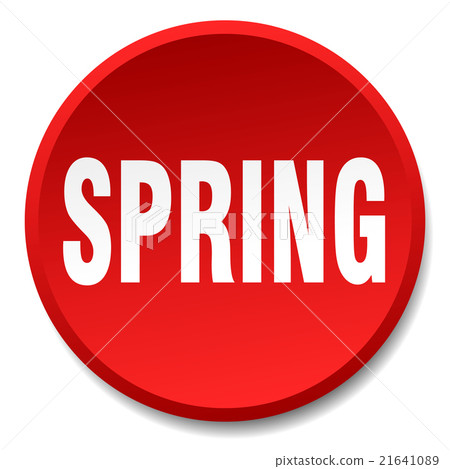 spring red round flat isolated push button - Stock Illustration ...