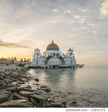 Malacca Straits Mosque during sunrise 21641372
