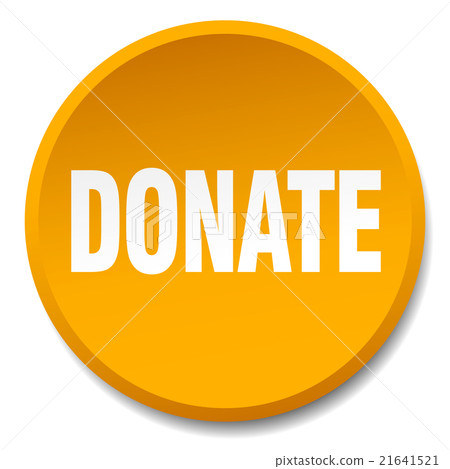 donate orange round flat isolated push button - Stock Illustration ...