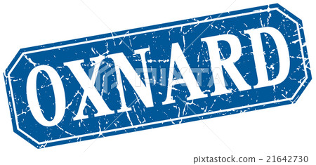 Oxnard blue square grunge retro style sign 21642730